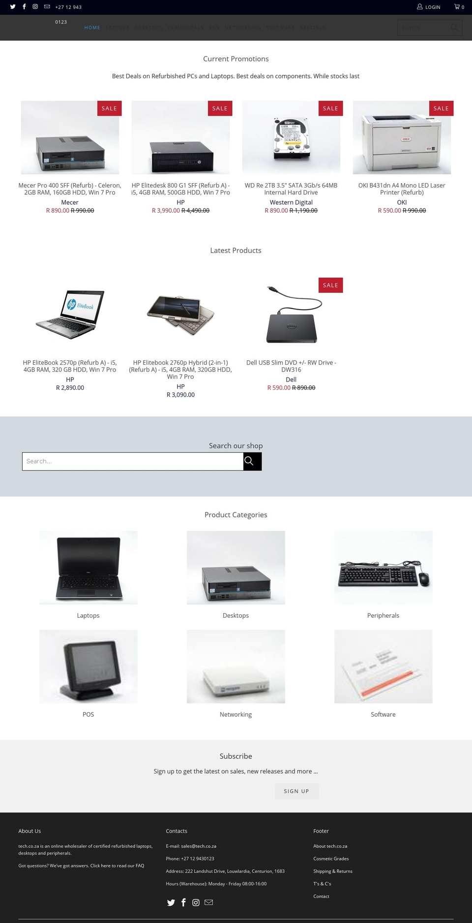 tech.co.za shopify website screenshot