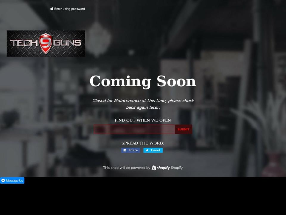 tech9guns.com — Shopify storefront screenshot