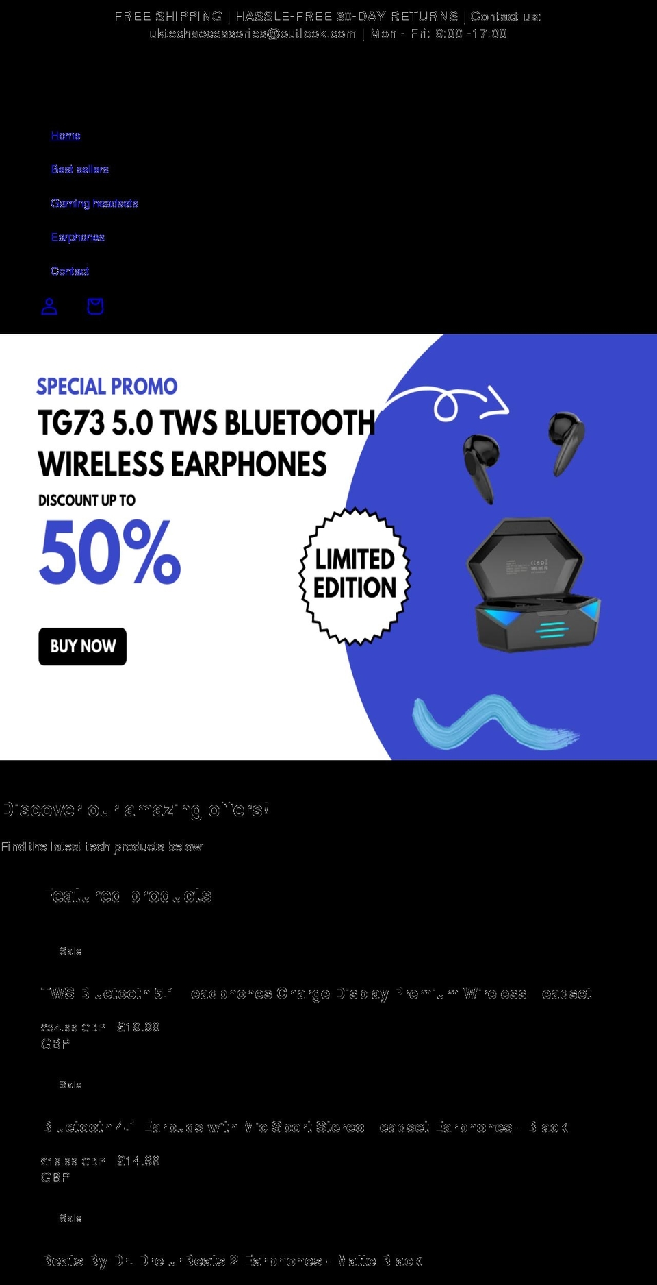 techaccessories.co.uk shopify website screenshot