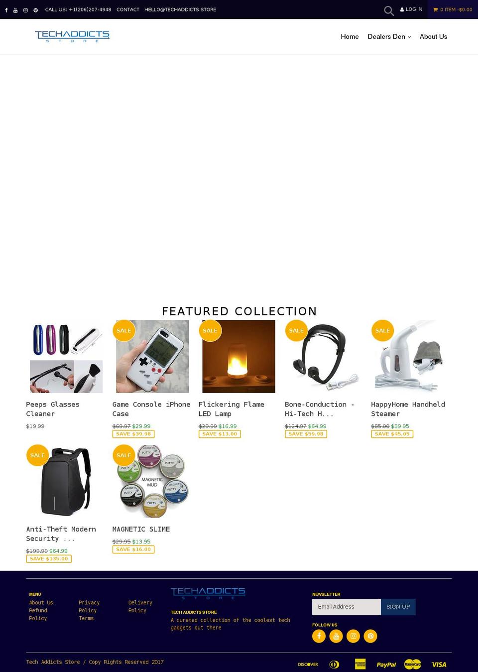 techaddicts.store shopify website screenshot