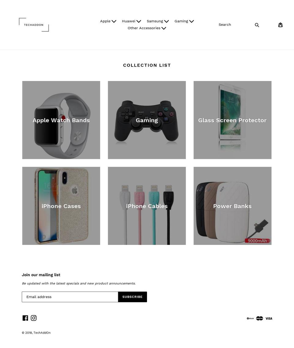 techaddon.com shopify website screenshot