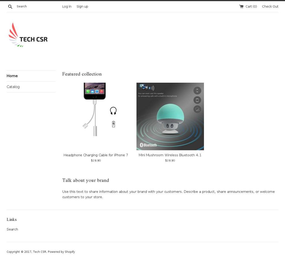 techcsr.com shopify website screenshot
