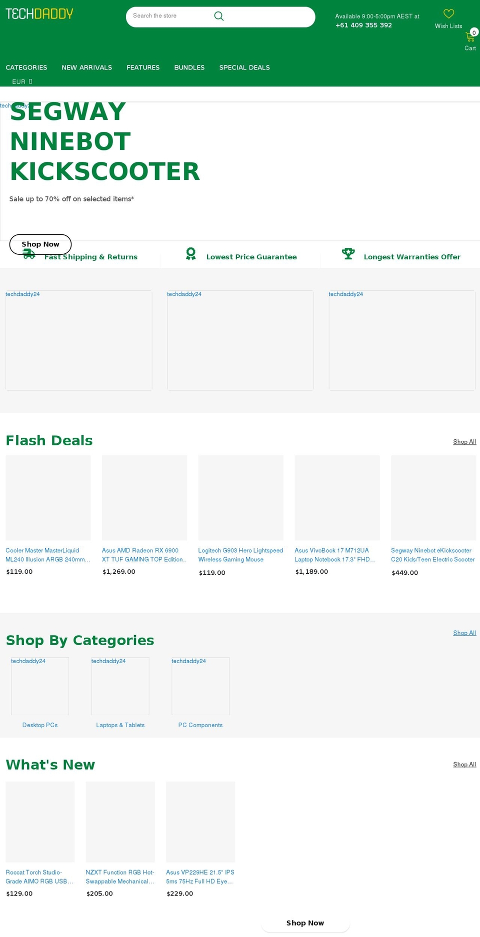 techdaddy.com.au shopify website screenshot