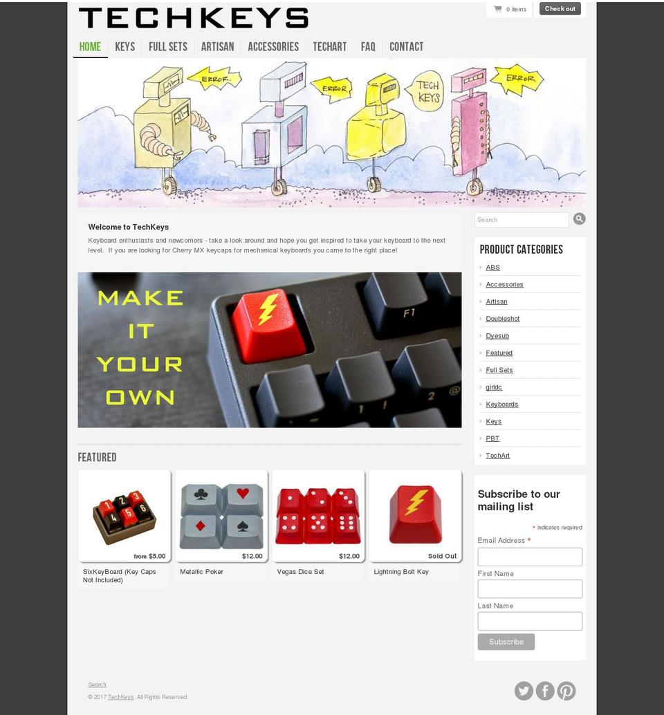 techkeys.us shopify website screenshot