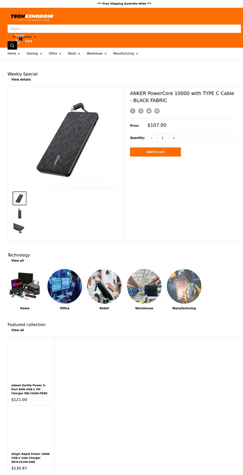 techkingdom.com.au shopify website screenshot