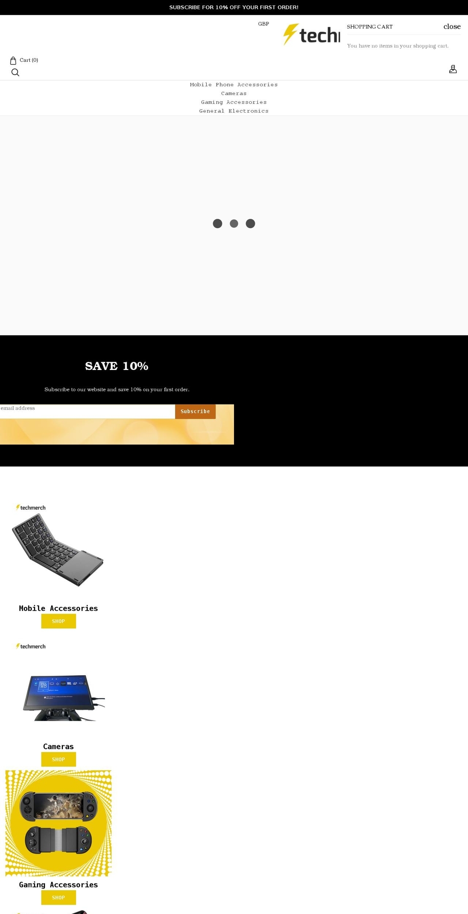 Soyta Shopify theme site example techmerchstore.com