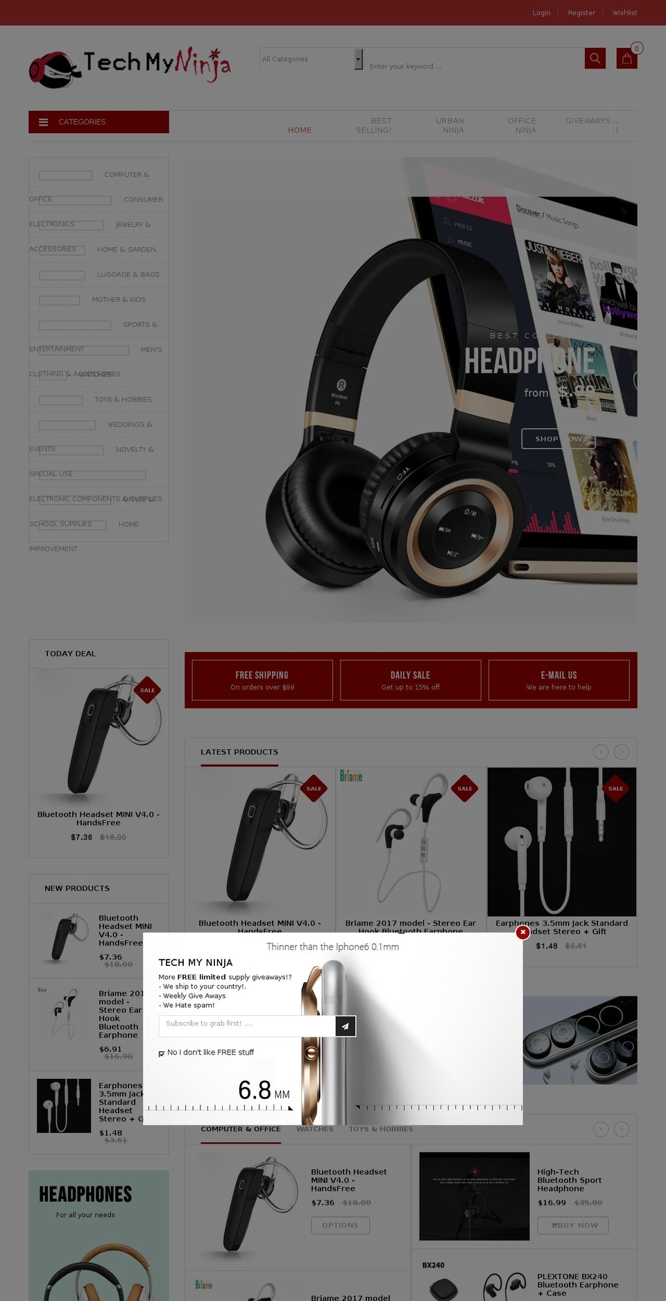 techmyninja.com — Shopify storefront screenshot