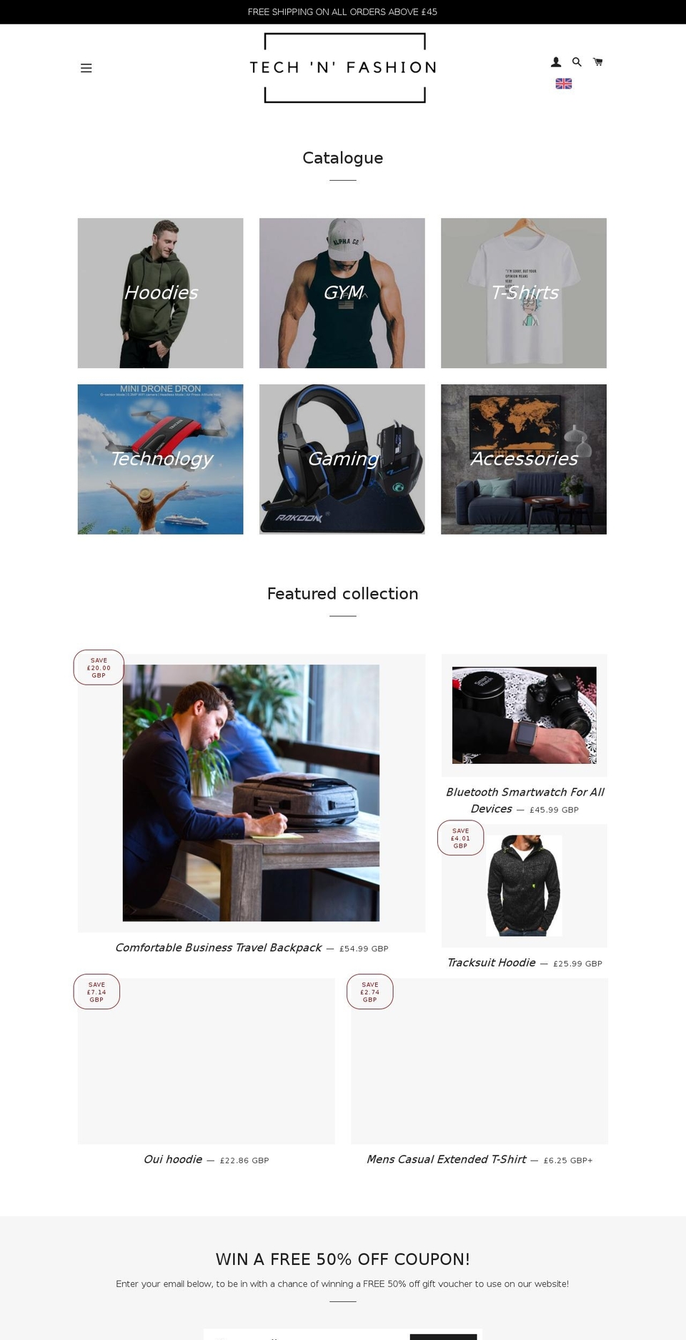 technfashion.com — Shopify storefront screenshot