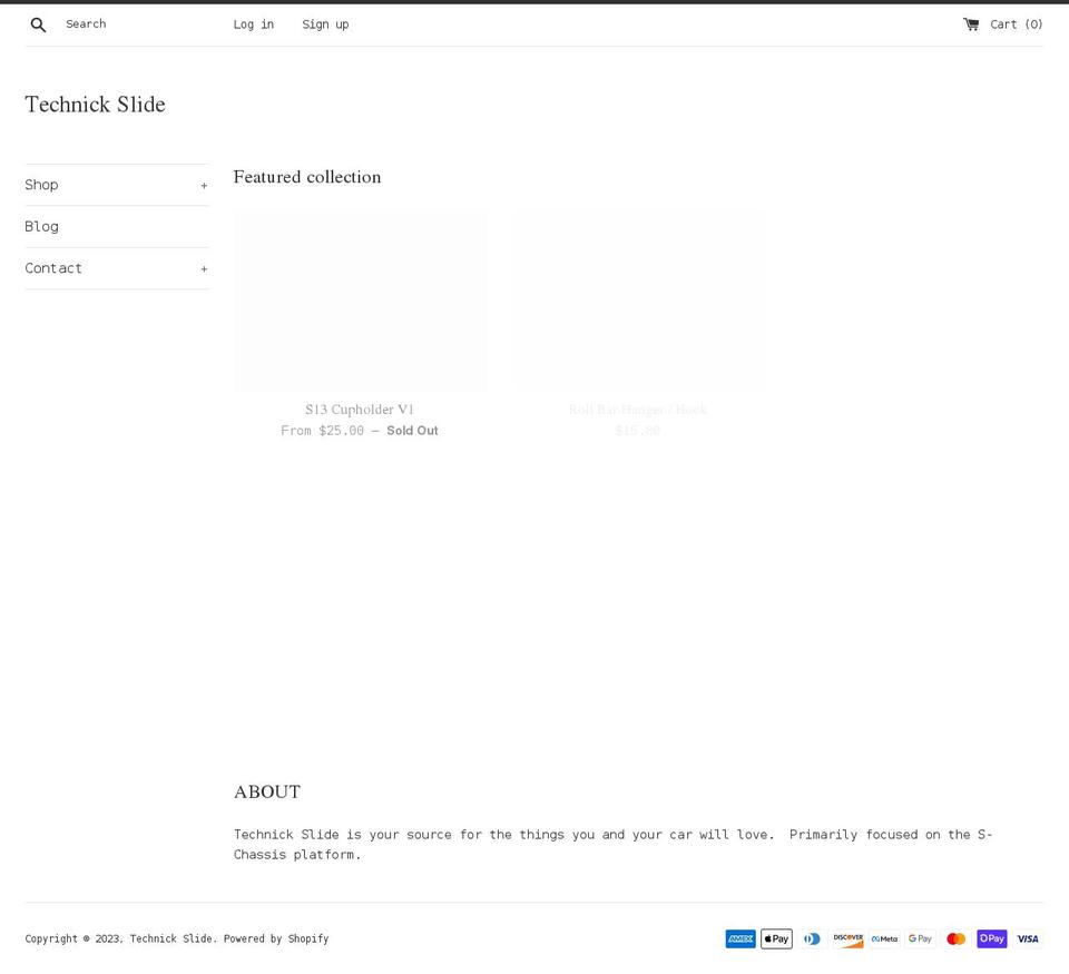 technickslide.com shopify website screenshot