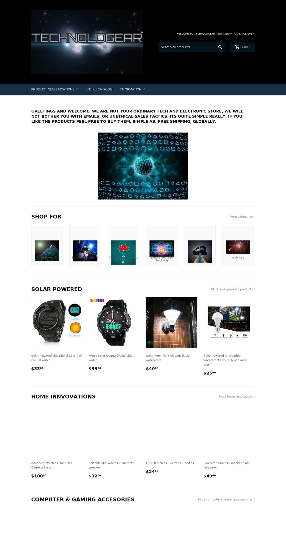 technologear.com — Shopify storefront screenshot