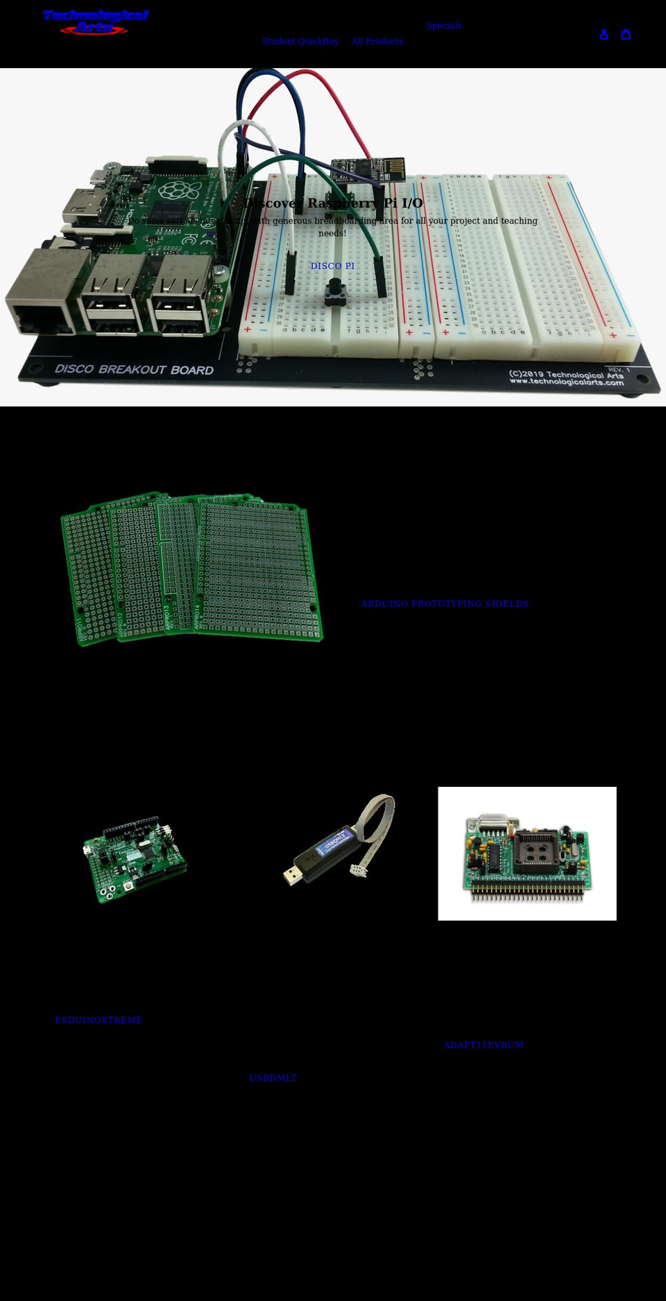 technologicalarts.com shopify website screenshot