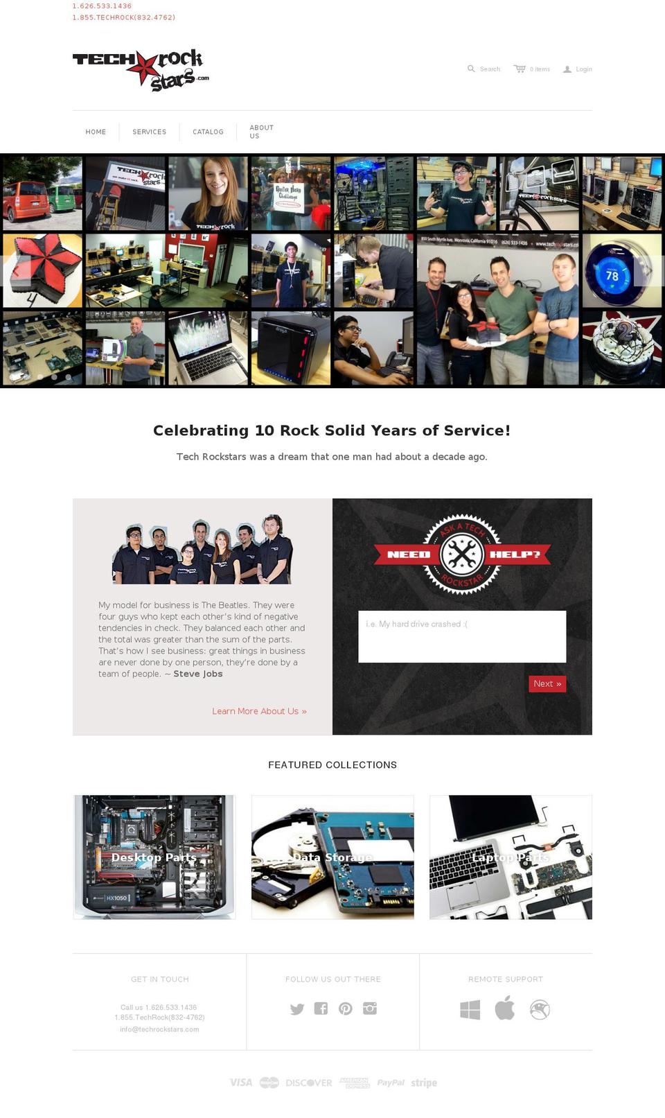 technologyrockstar.net shopify website screenshot