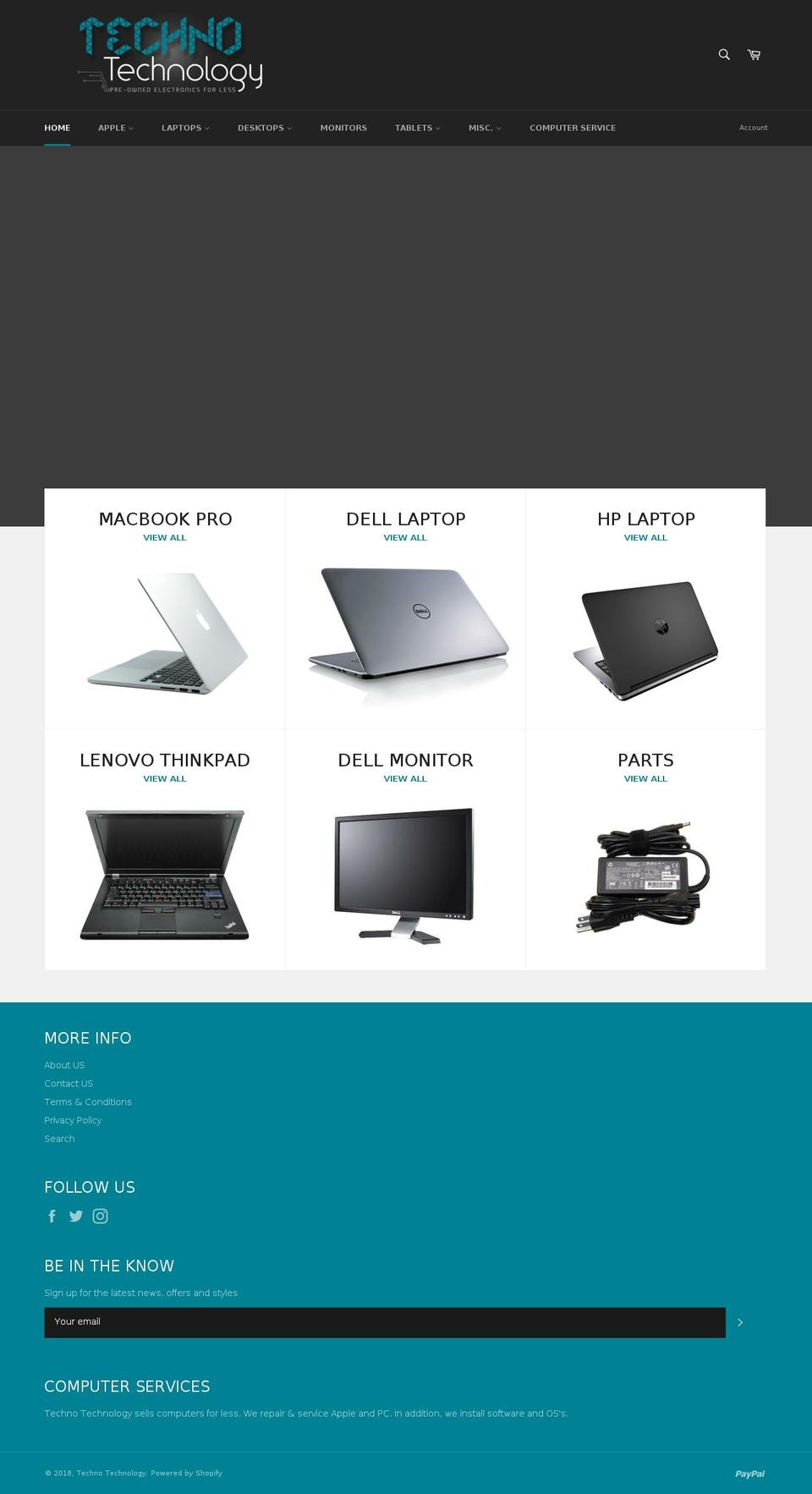 technotechnology.net shopify website screenshot