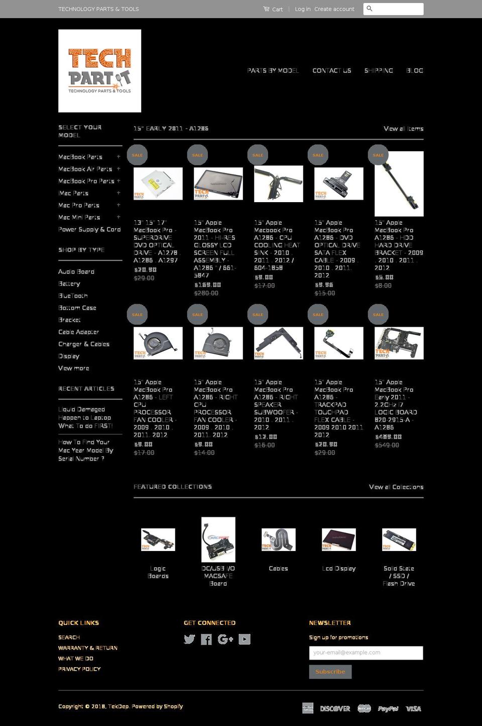 techpartit.com shopify website screenshot