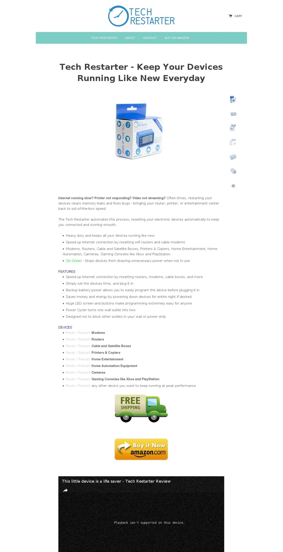 techrestarter.com shopify website screenshot