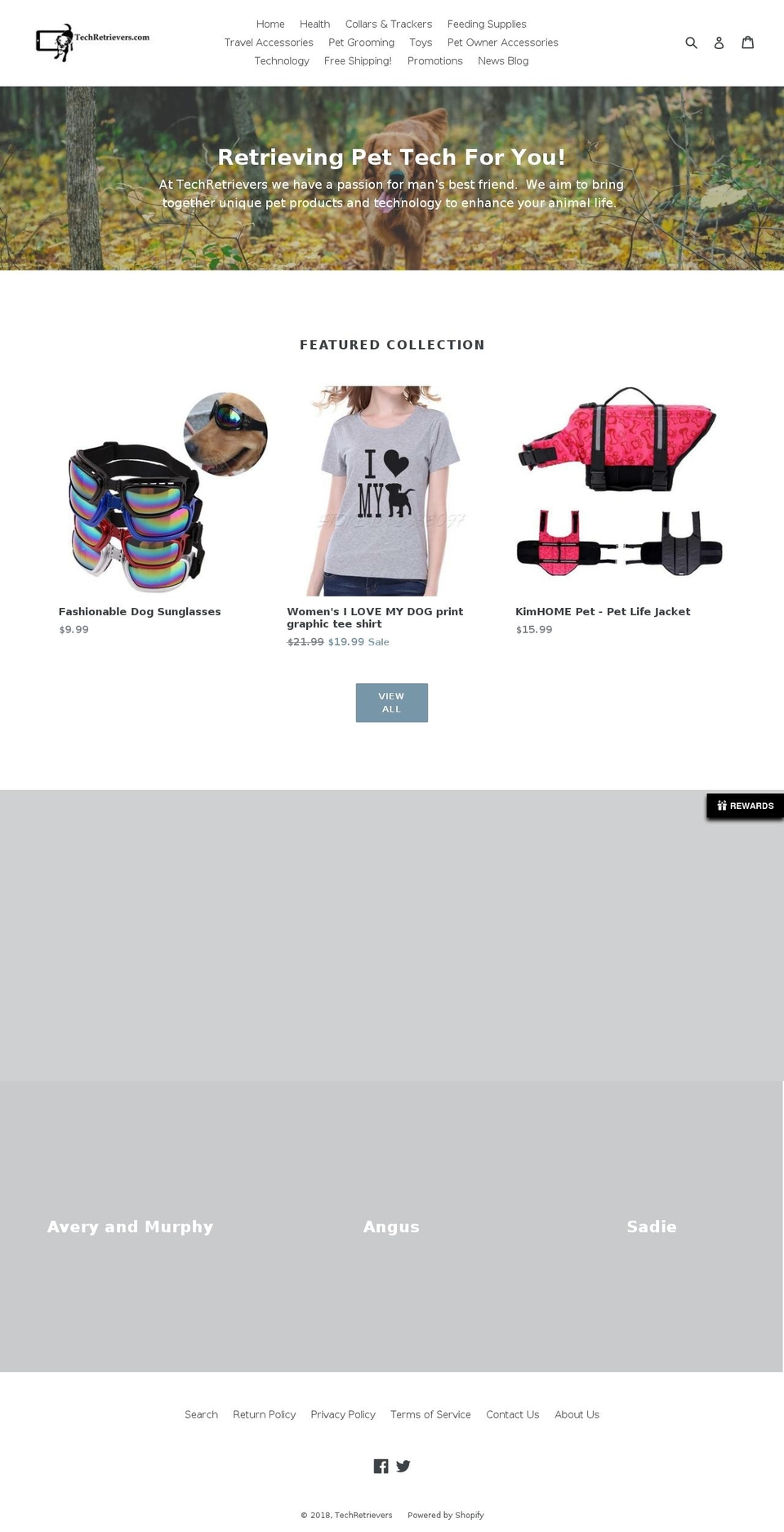 techretrievers.com shopify website screenshot