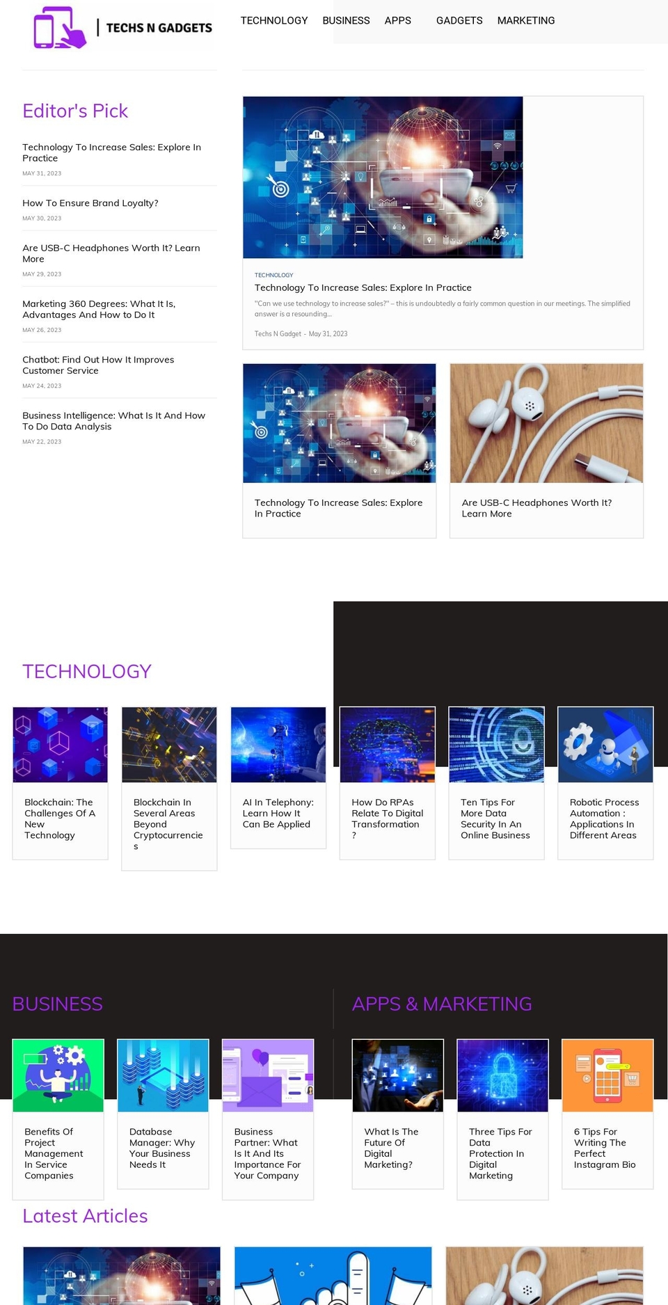 techsngadget.com — Shopify storefront screenshot
