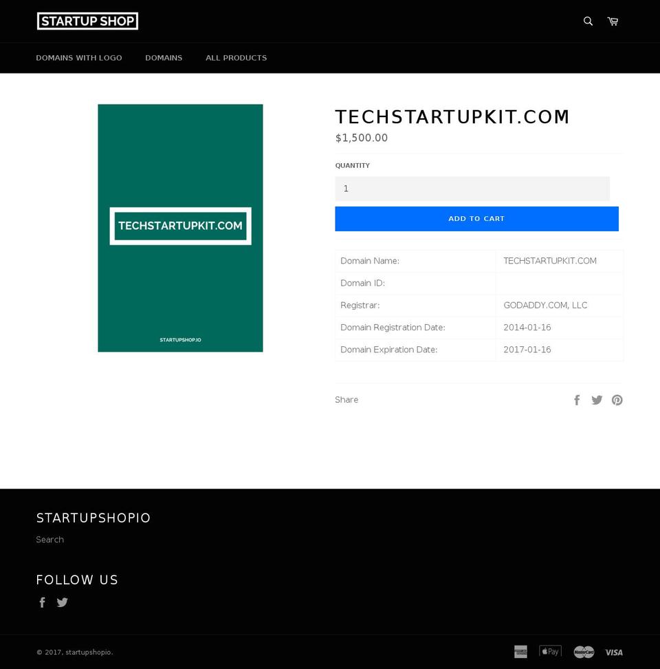 techstartupkit.com shopify website screenshot