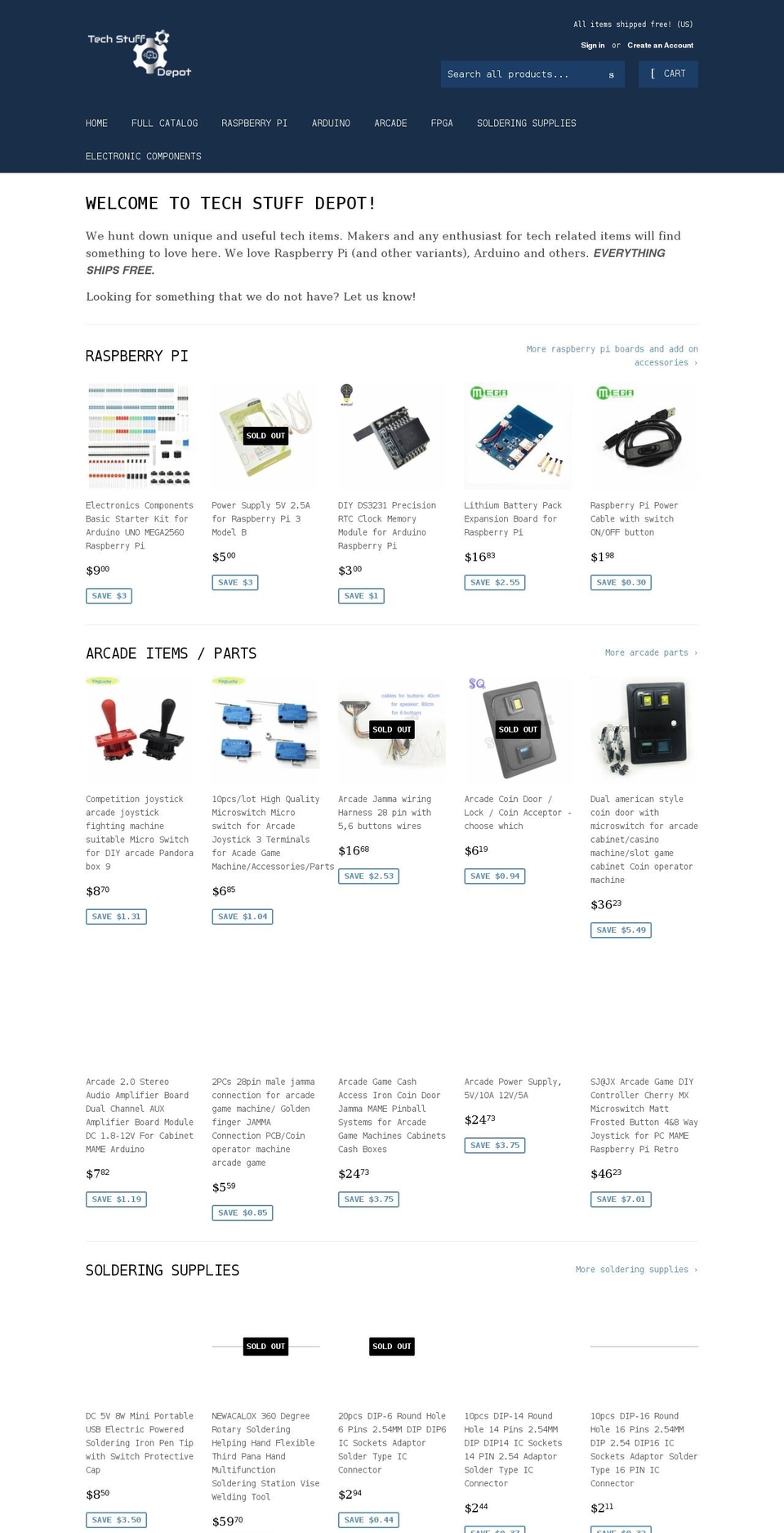 techstuffdepot.com shopify website screenshot