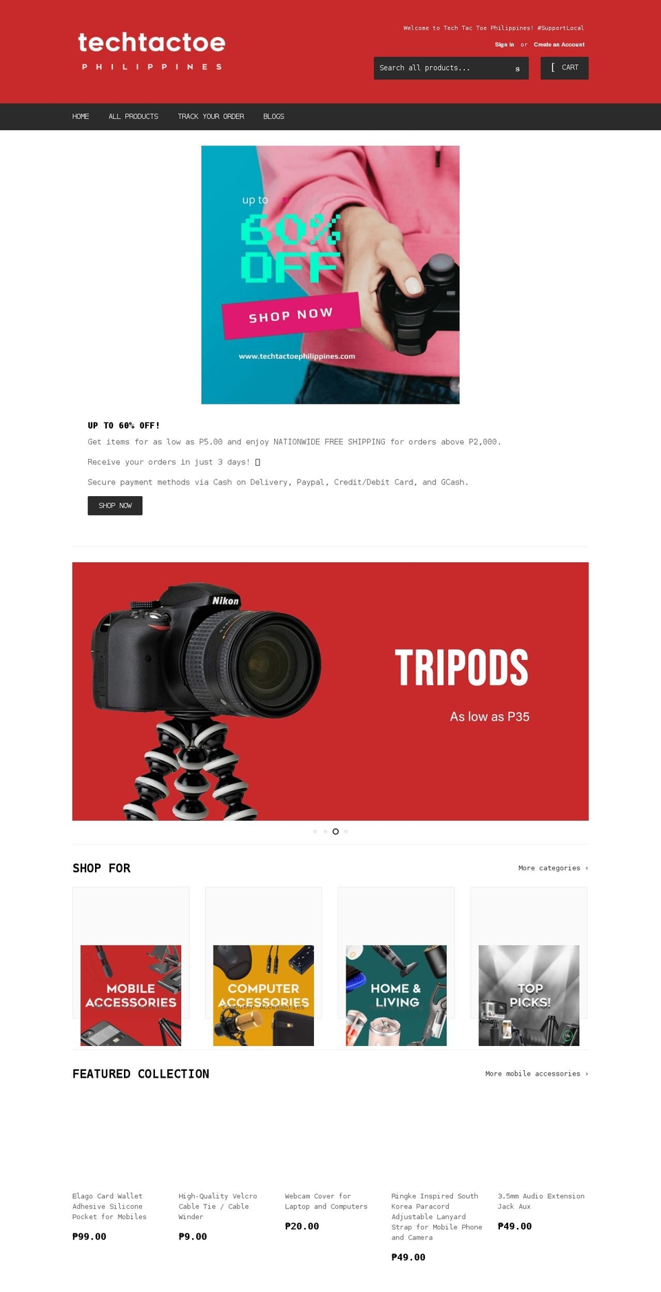 techtactoephilippines.com shopify website screenshot