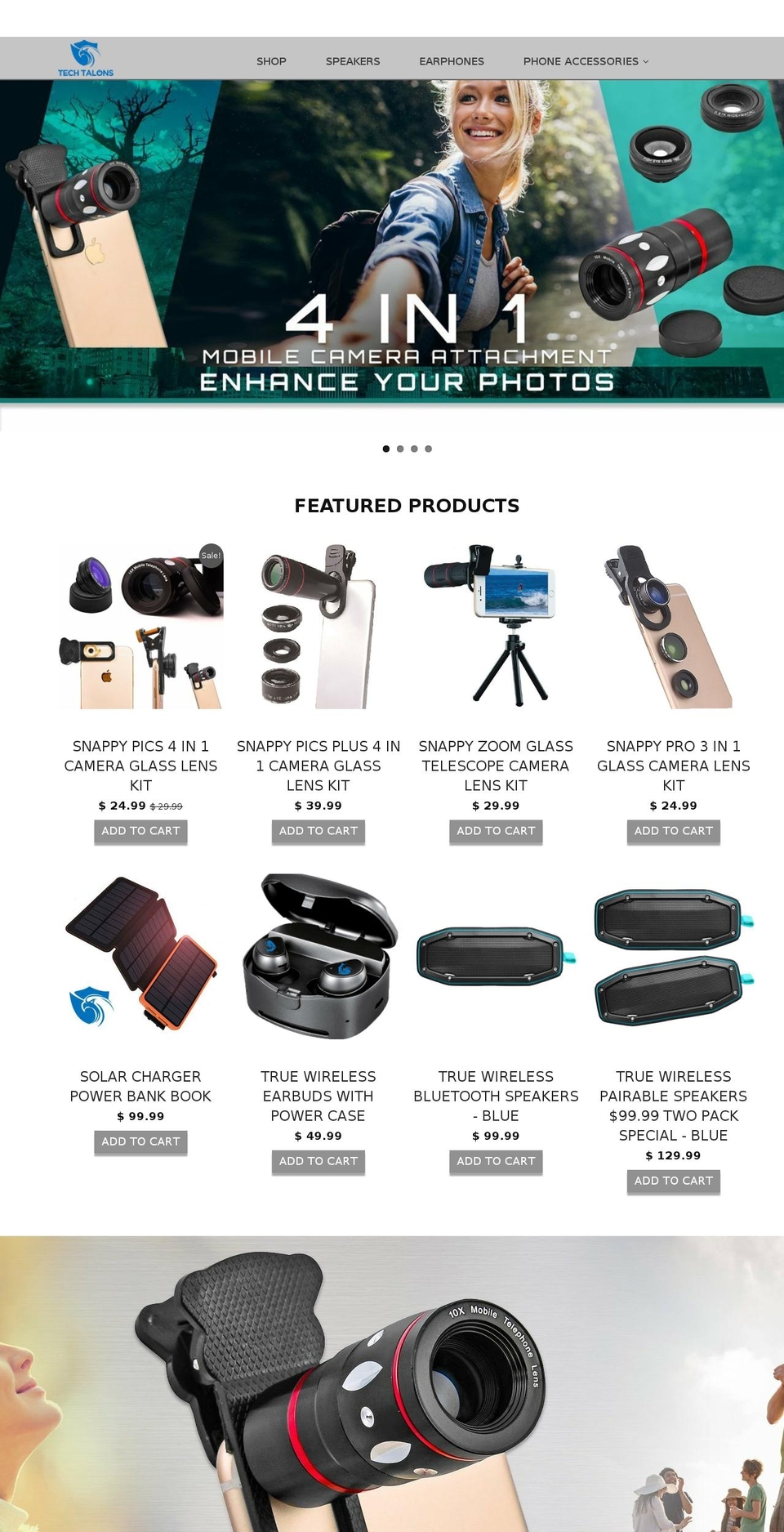 techtalons.com — Shopify storefront screenshot