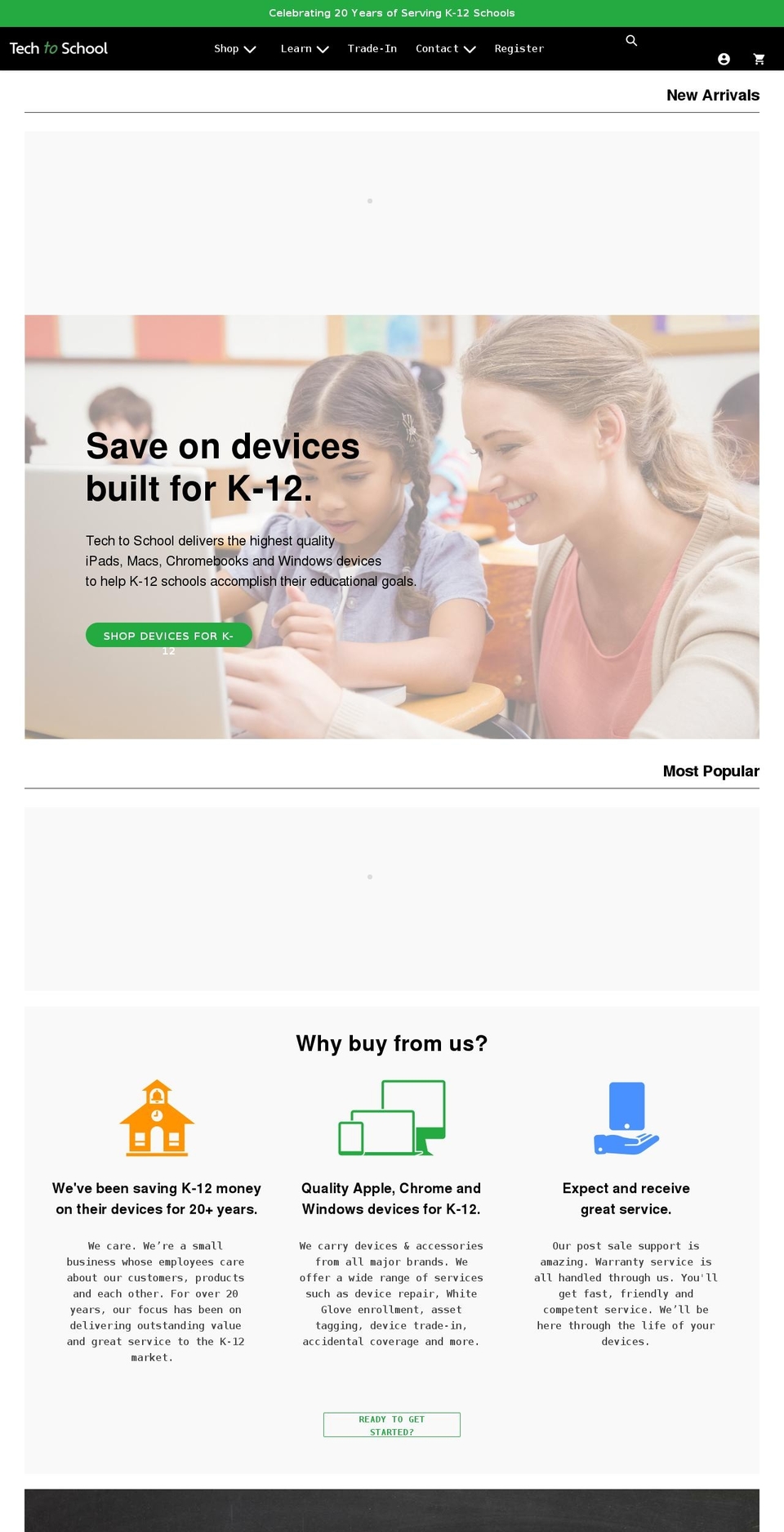 techtoschool.com shopify website screenshot