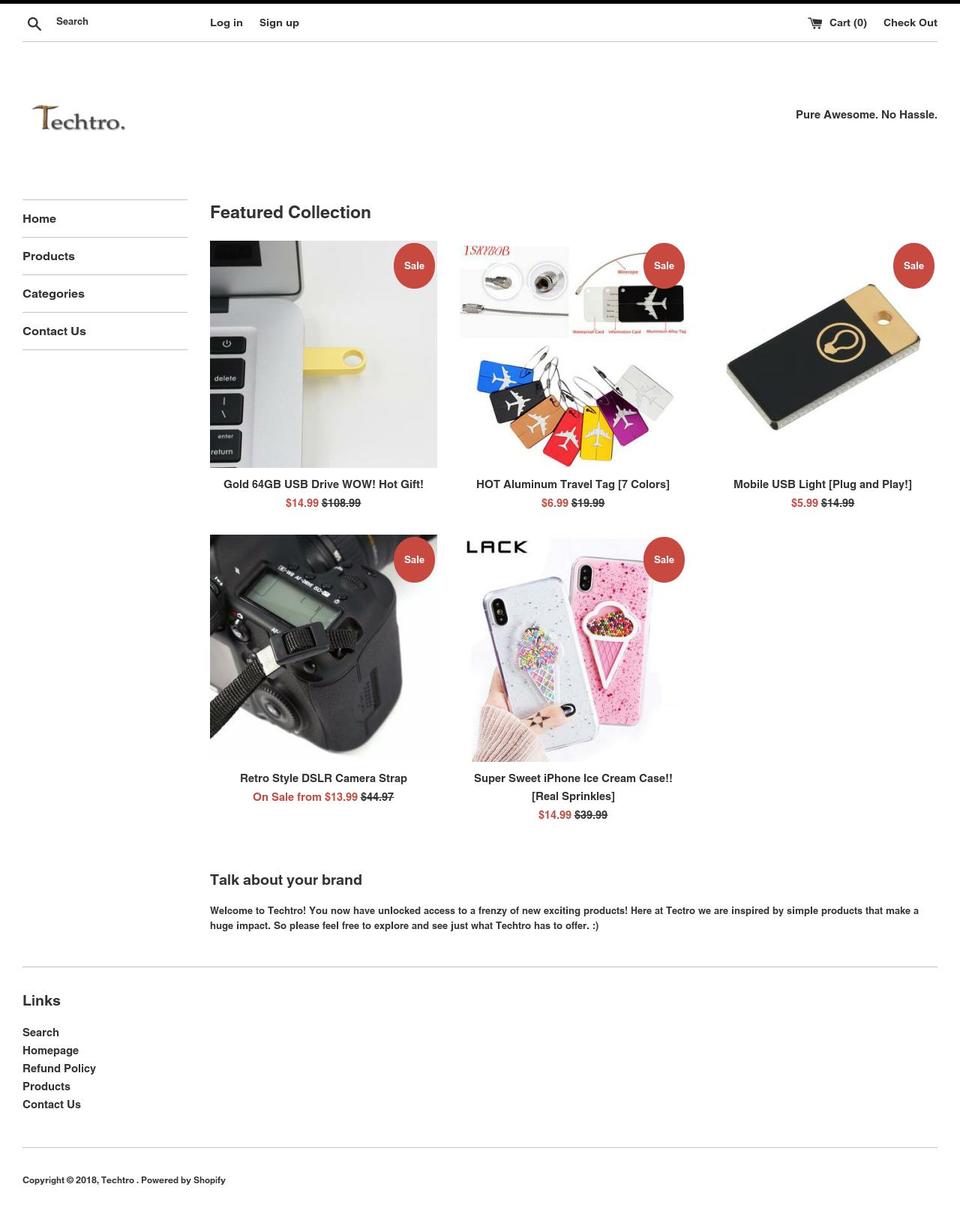 techtro.us shopify website screenshot