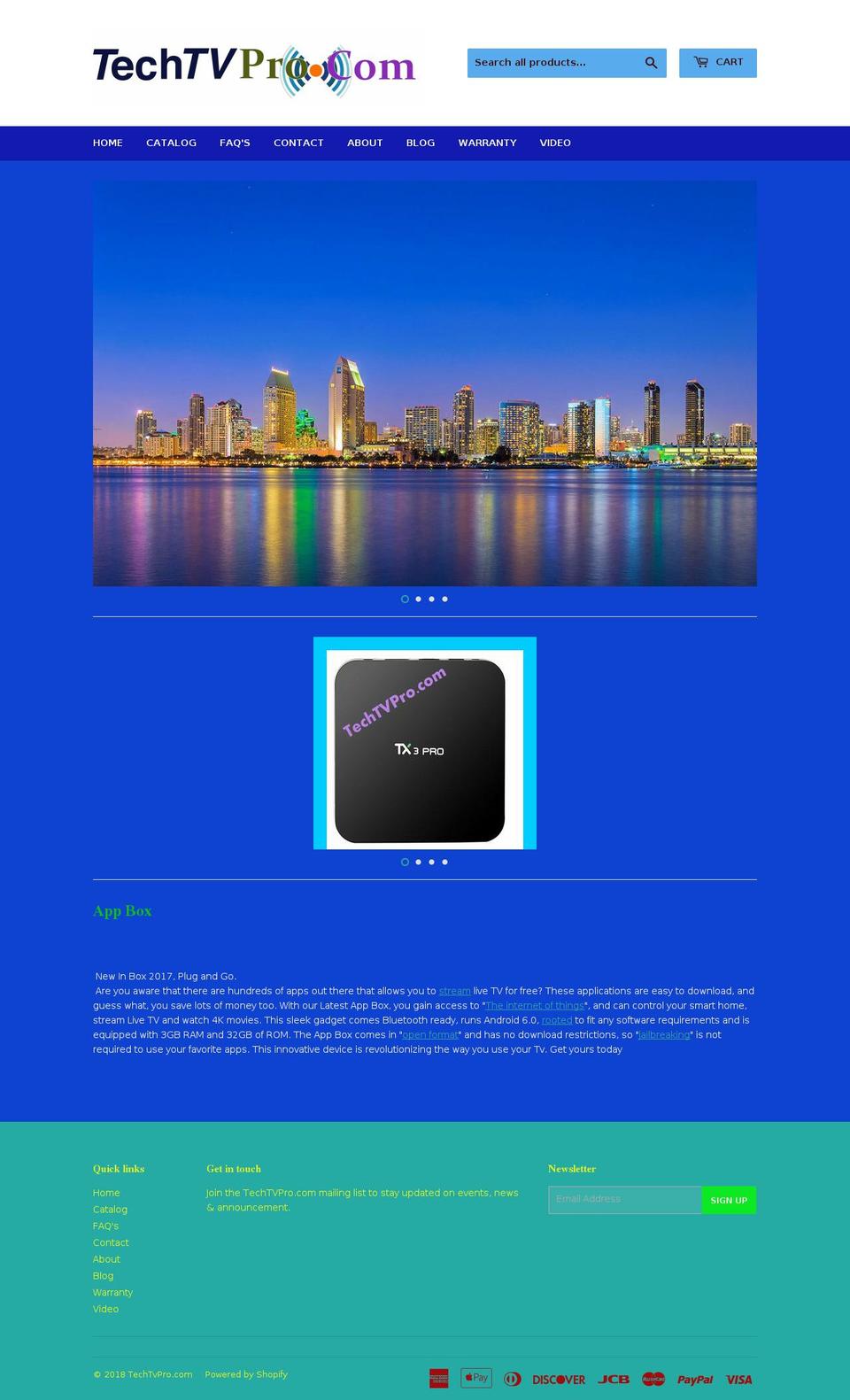 techtvpro.com — Shopify storefront screenshot