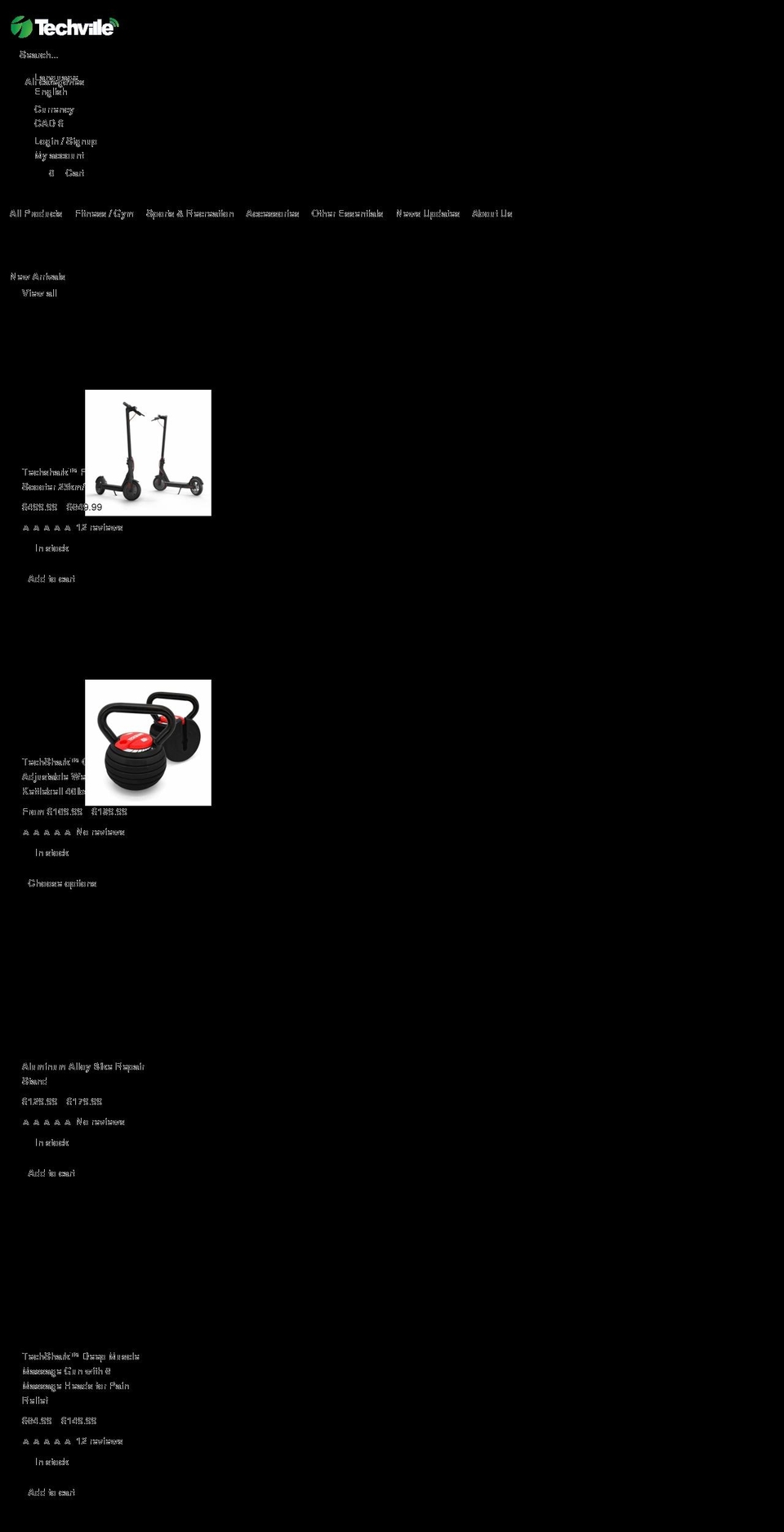 techvillestore.com shopify website screenshot
