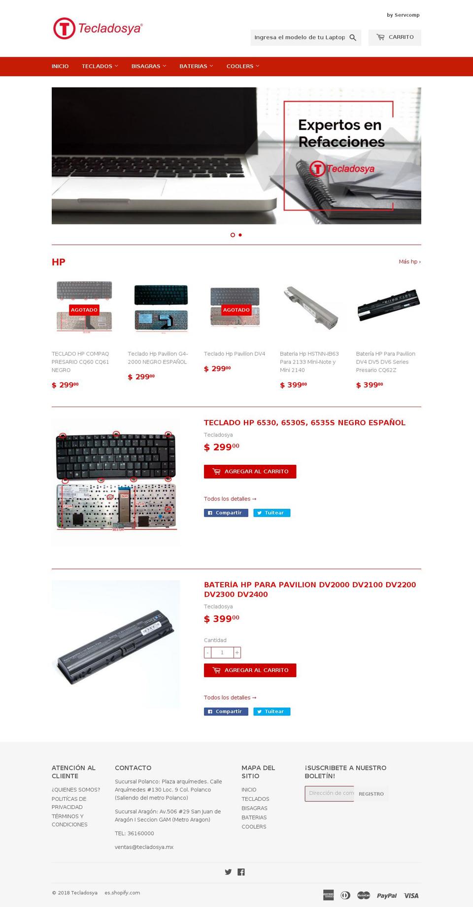 tecladitos.com — Shopify storefront screenshot