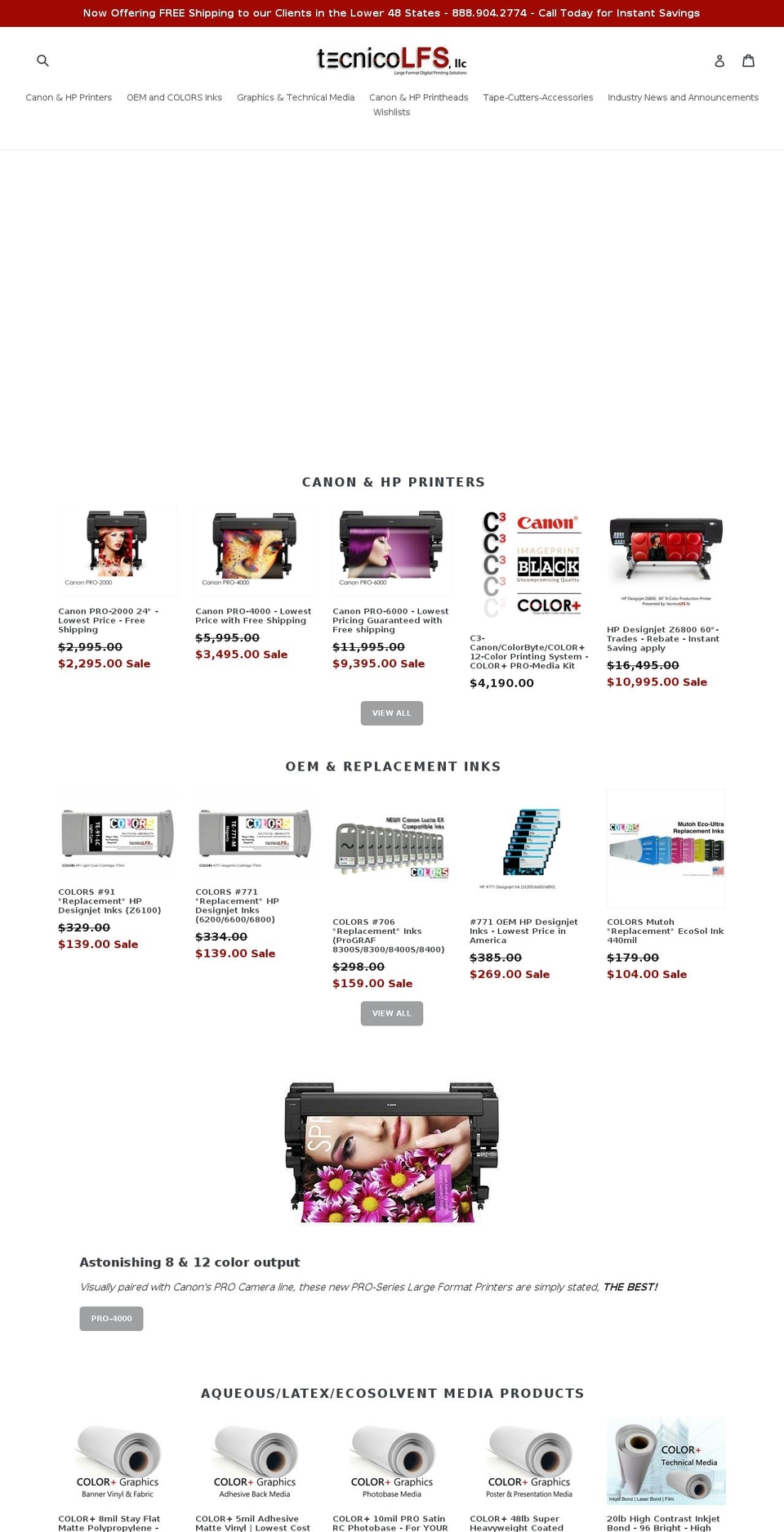 tecnicolfs.com — Shopify storefront screenshot