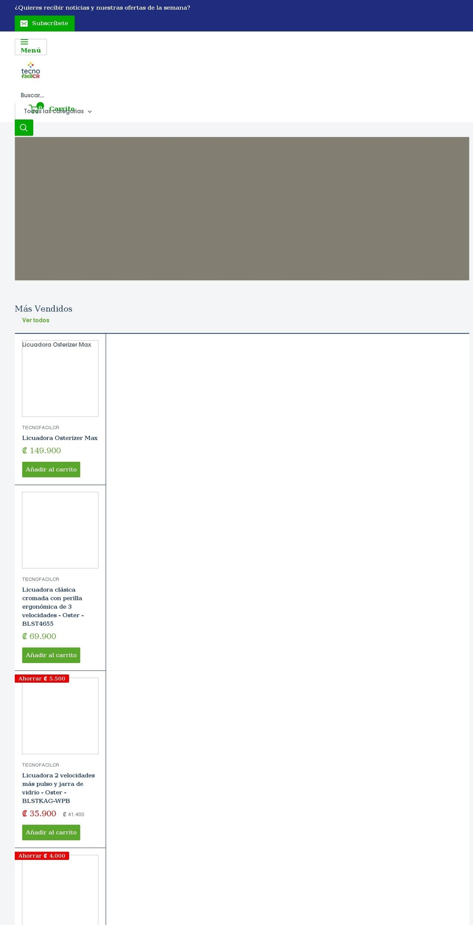 tecnofacilcr.com shopify website screenshot