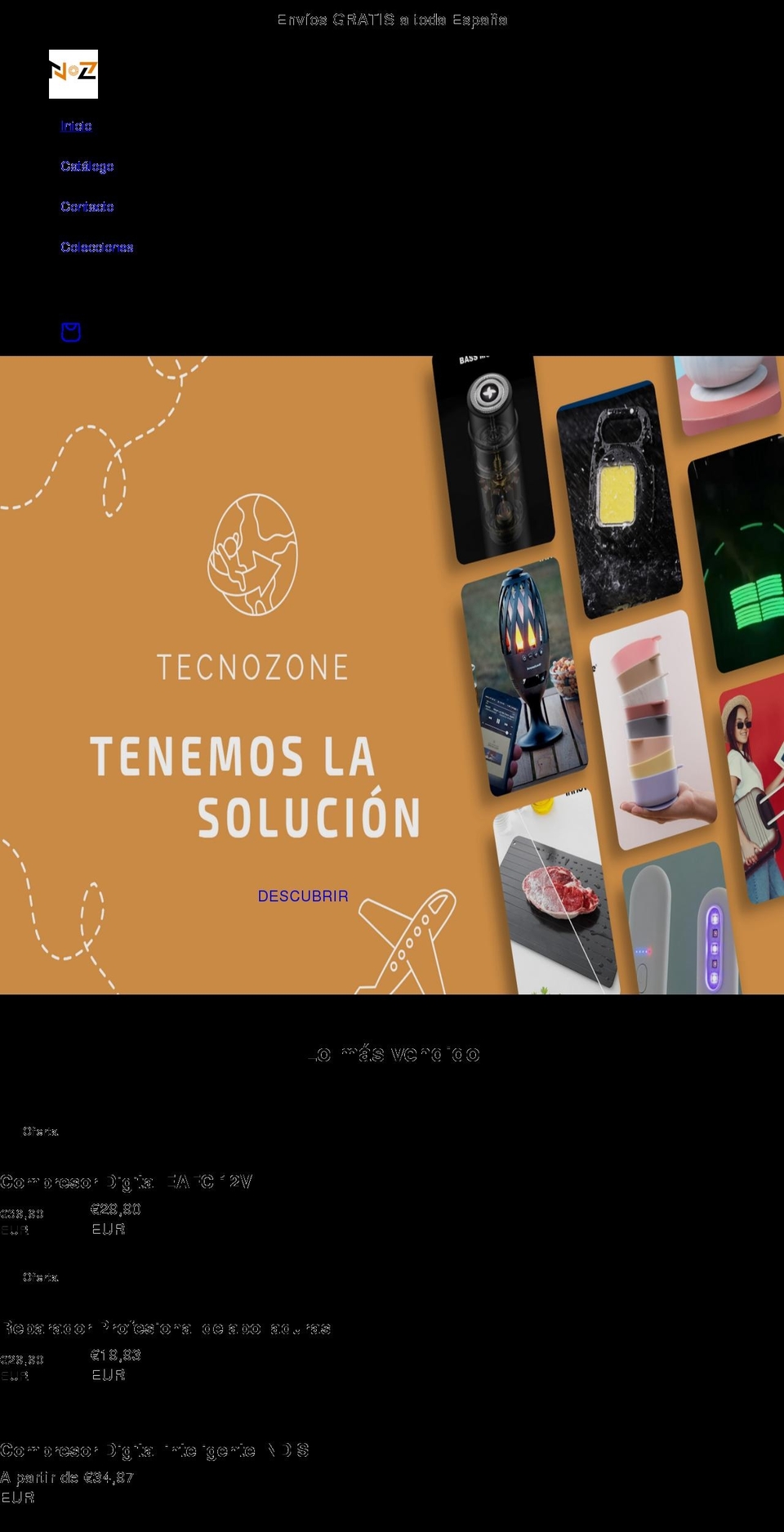 tecnozone.es shopify website screenshot