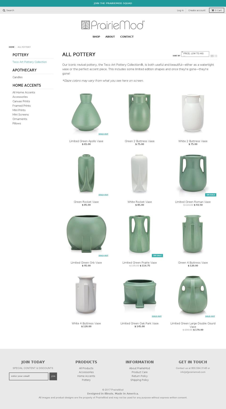tecoartpottery.com shopify website screenshot