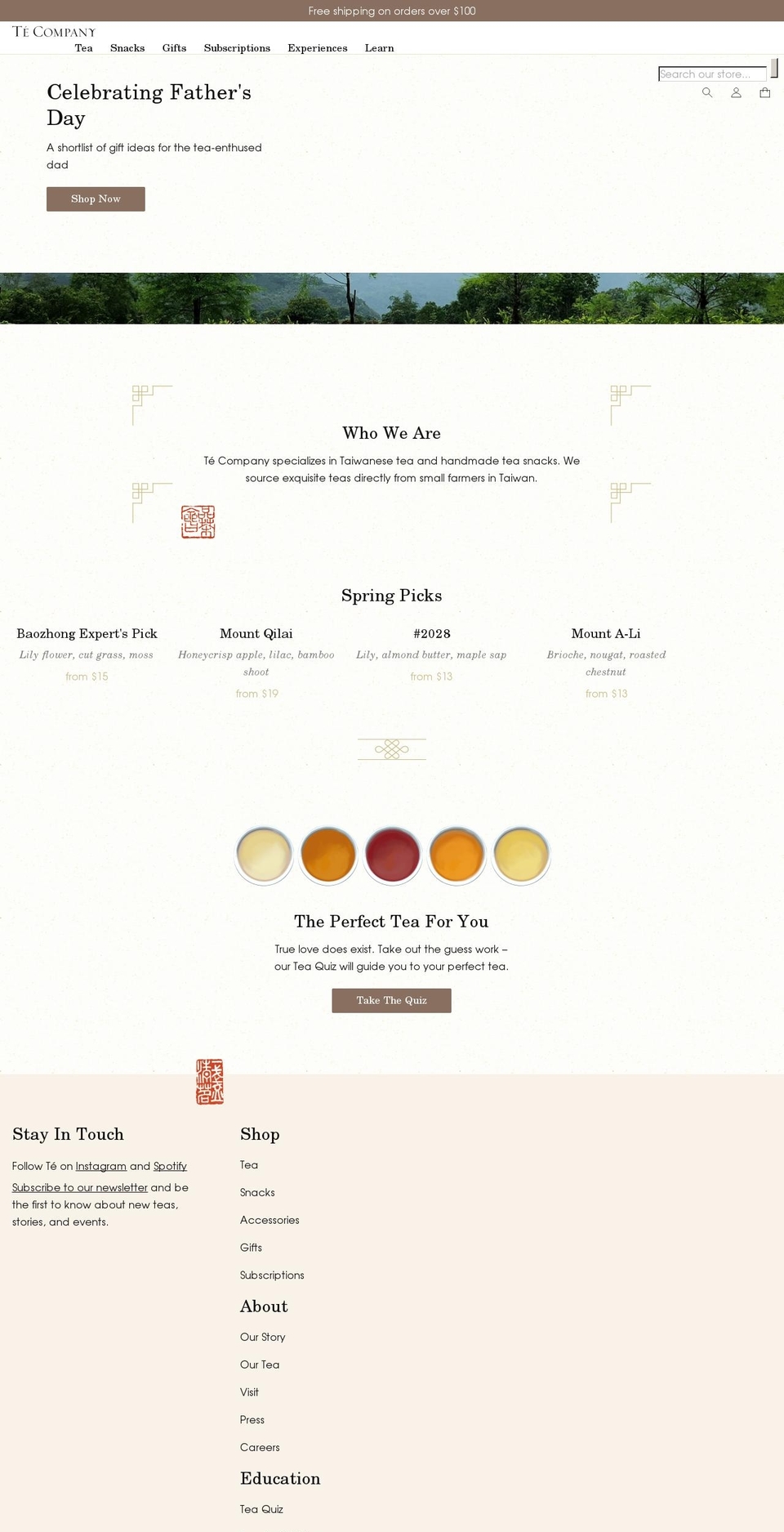 tecompanytea.com shopify website screenshot