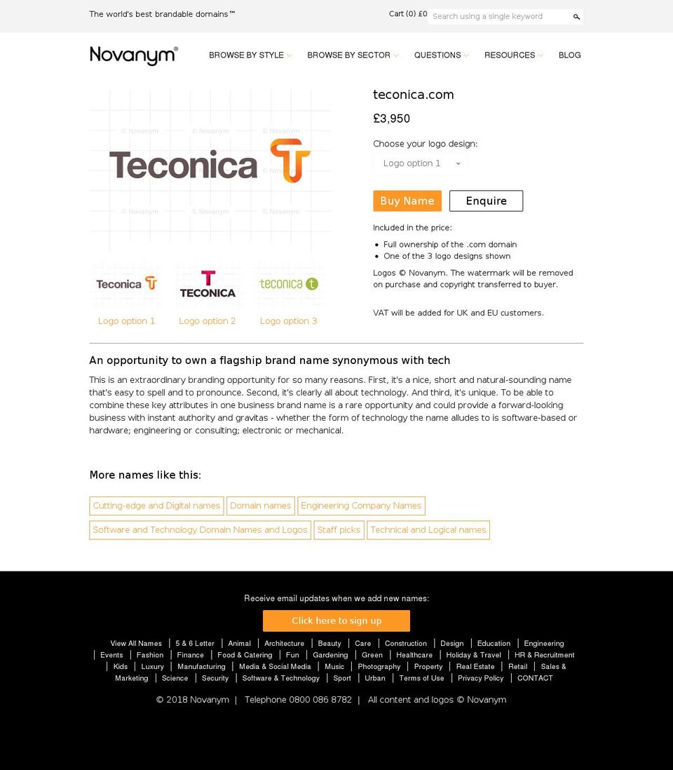 teconica.com — Shopify storefront screenshot