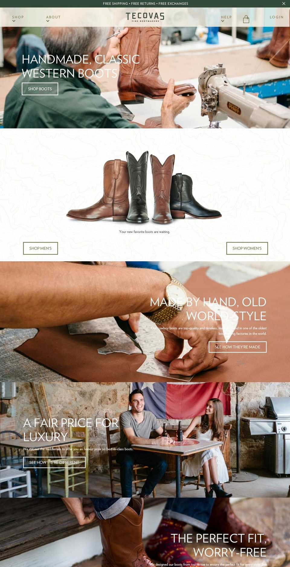 Production Shopify theme site example tecovasboots.com