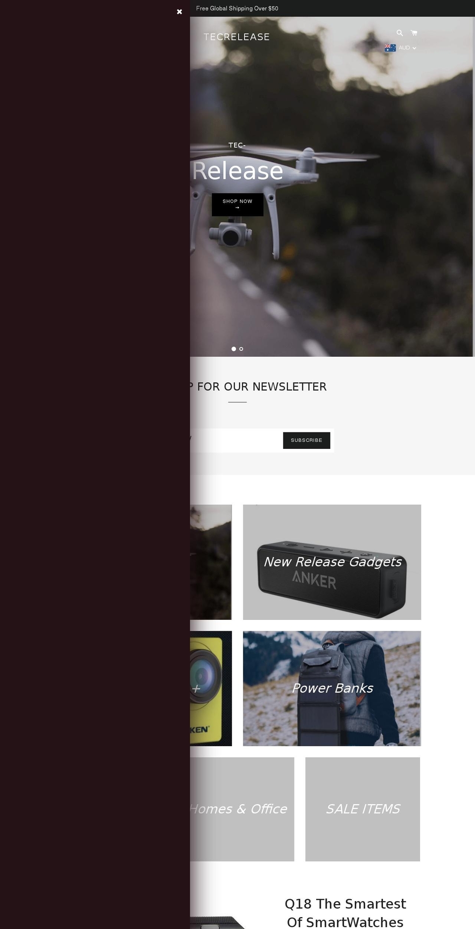 tecrelease.com — Shopify storefront screenshot