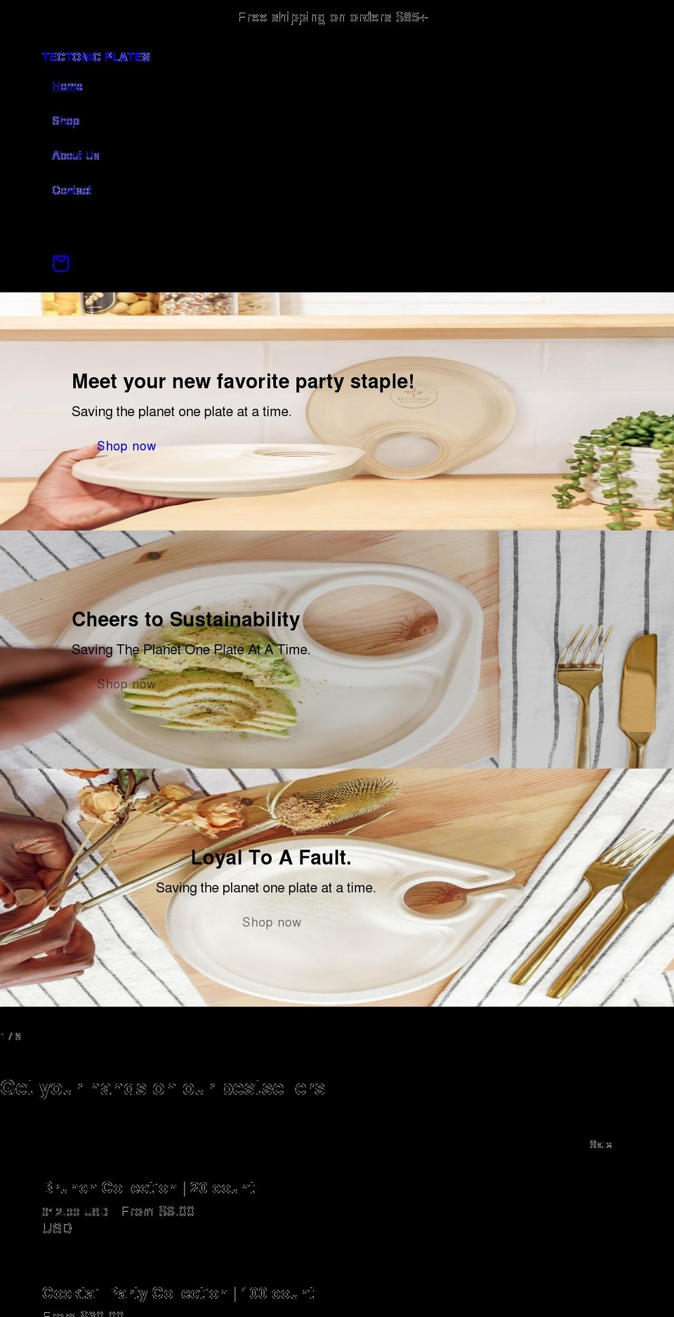 tectonic-plates.com shopify website screenshot