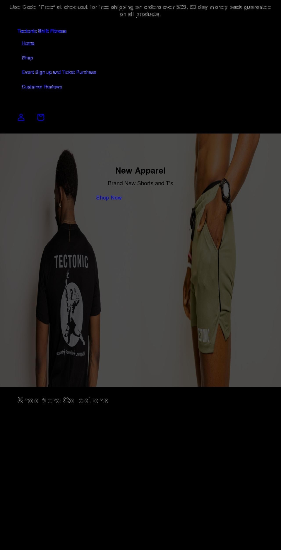 tectonicshiftfitness.com — Shopify storefront screenshot