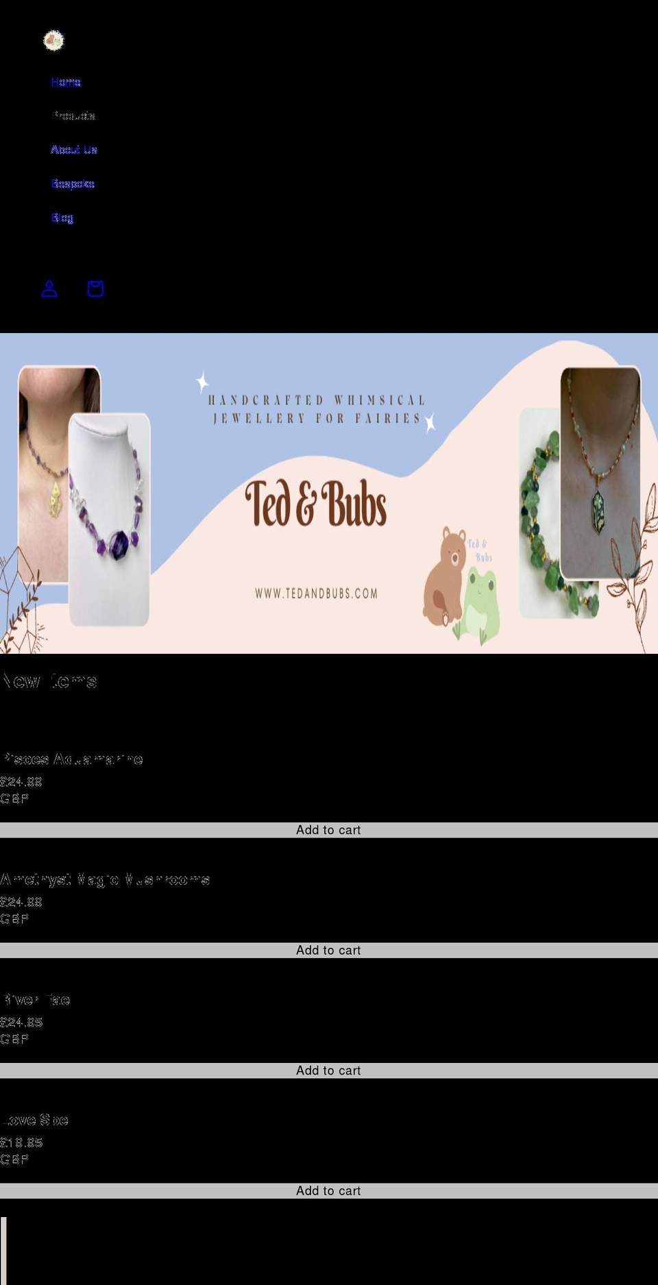 tedandbubs.com shopify website screenshot