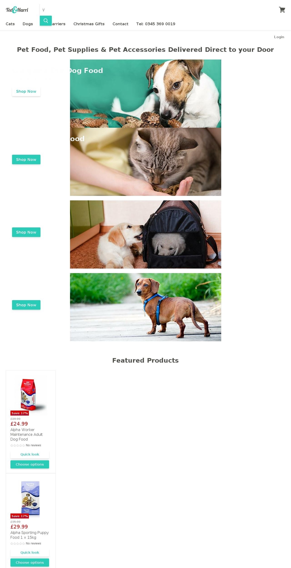 tedandharri.com — Shopify storefront screenshot