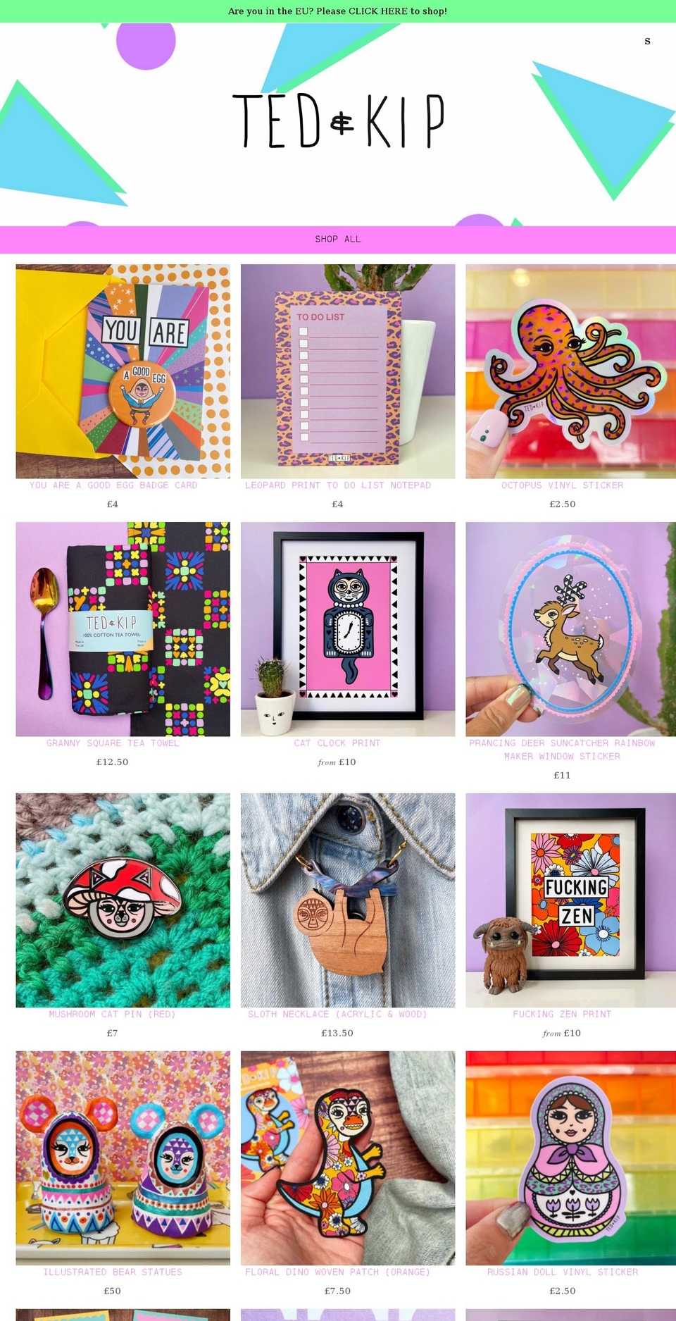 tedandkip.com shopify website screenshot