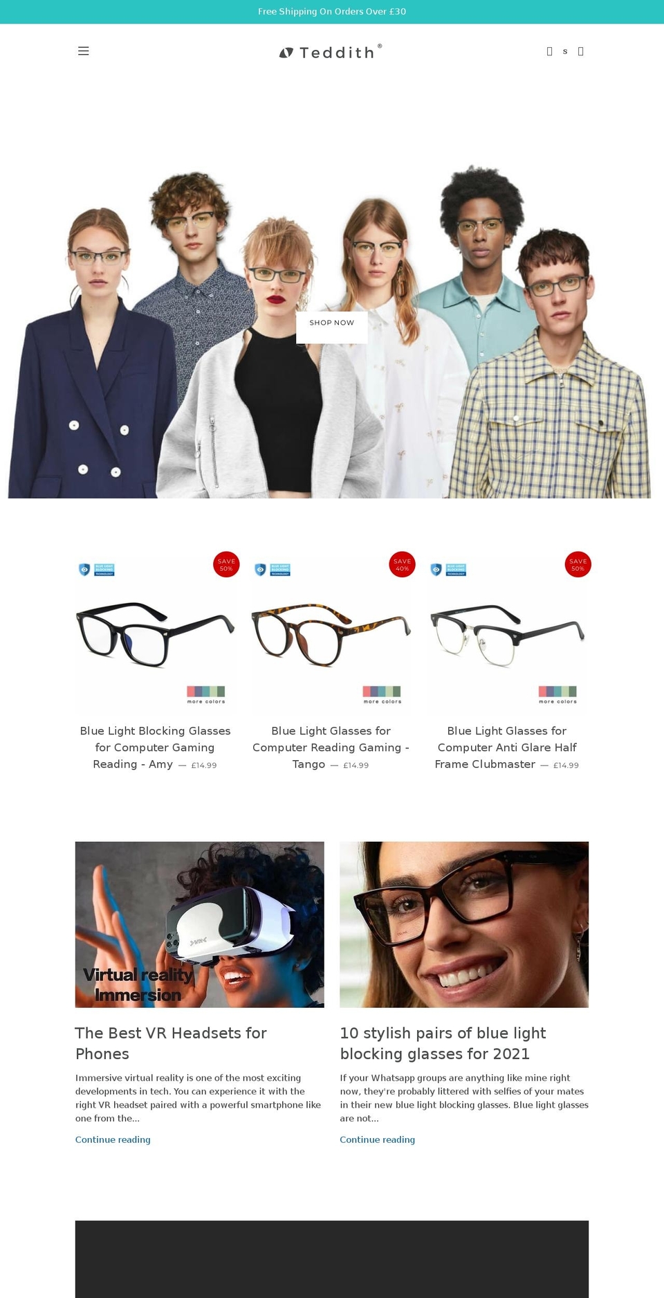 teddith.co.uk shopify website screenshot