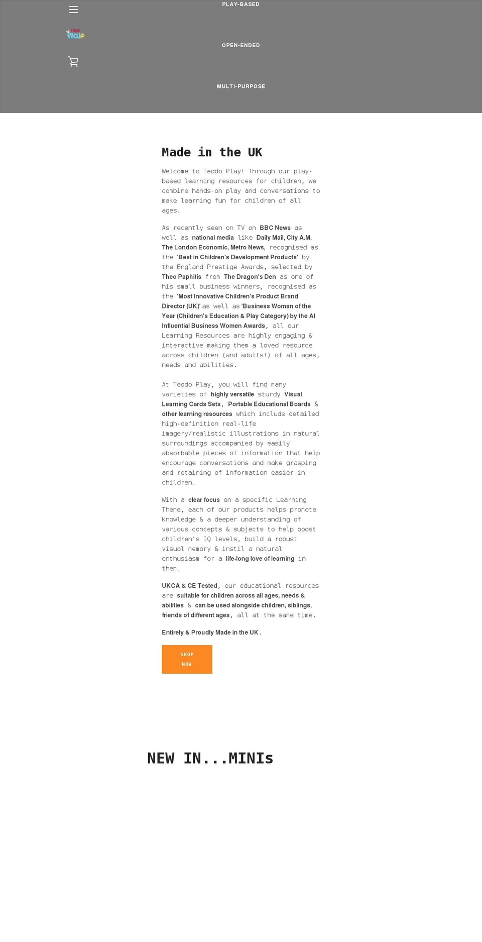 teddo-play.com shopify website screenshot