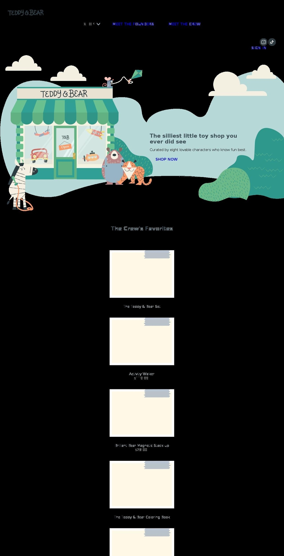 teddyandbear.com shopify website screenshot