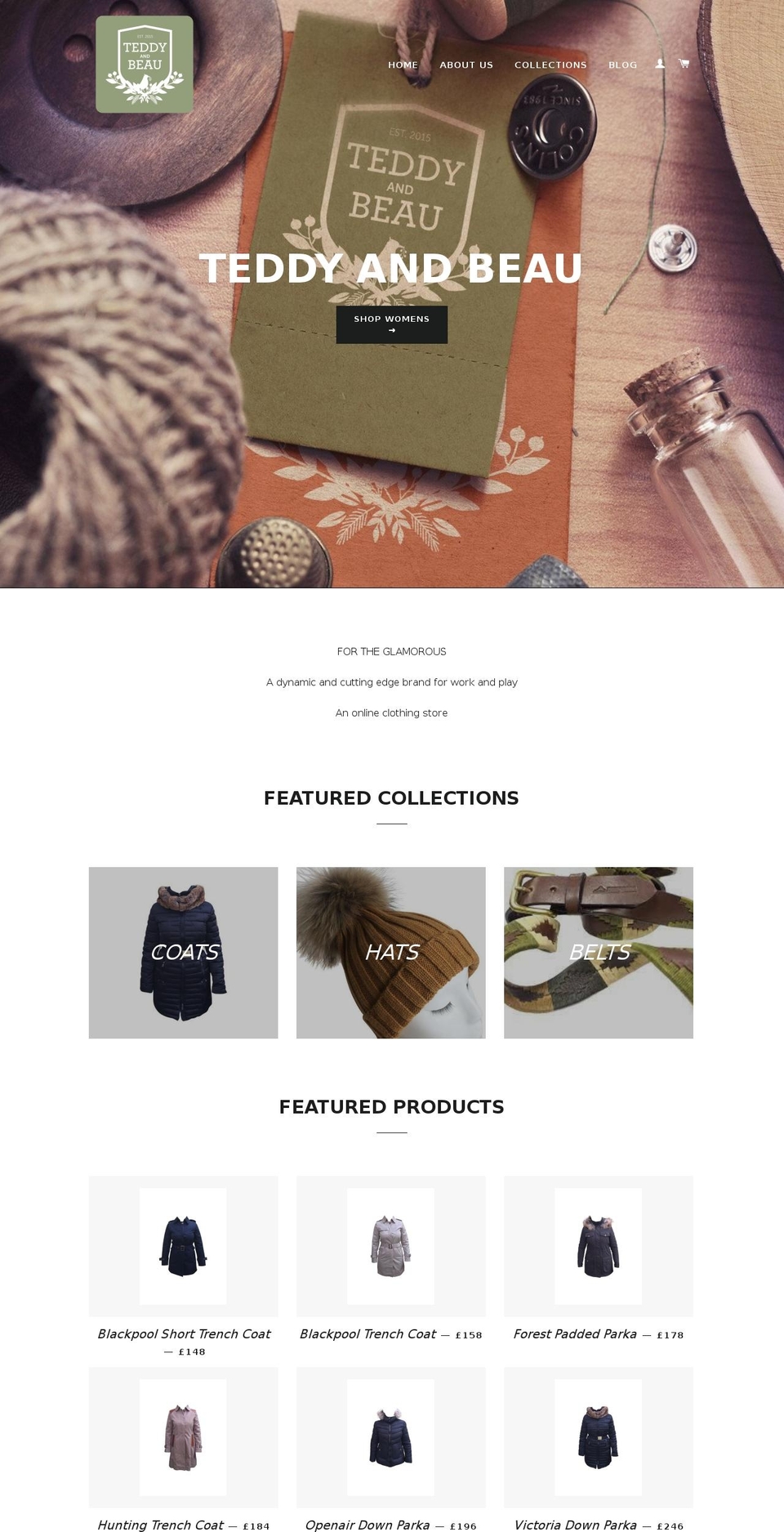 teddyandbeau.com shopify website screenshot