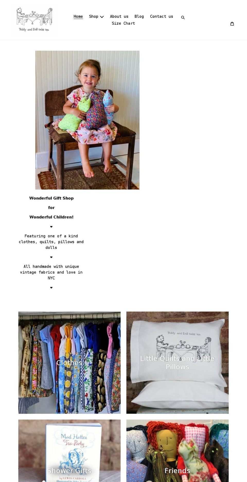 teddyanddolltaketea.com shopify website screenshot