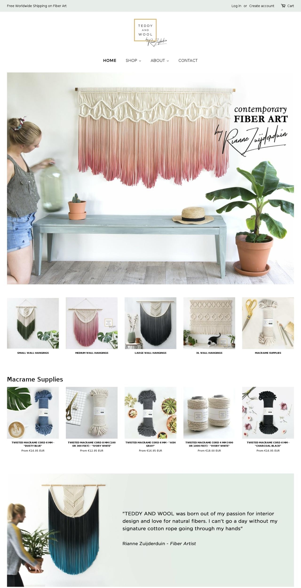 teddyandwool.com shopify website screenshot