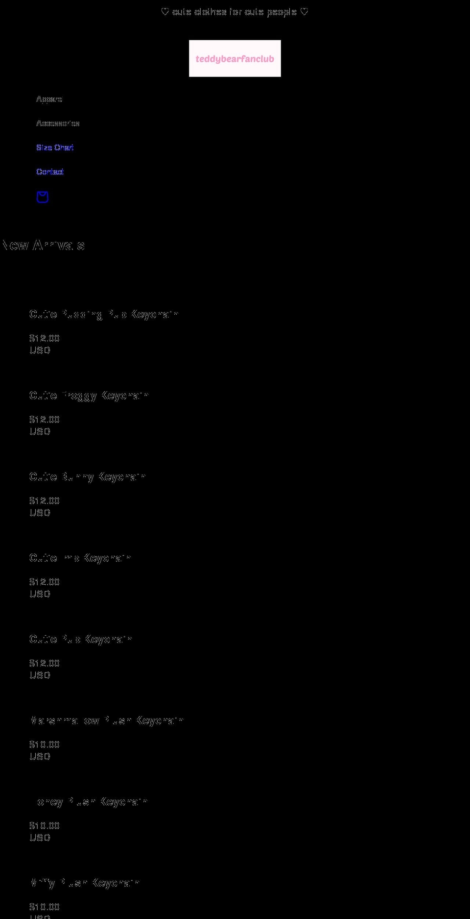 teddybearfanclub.com shopify website screenshot